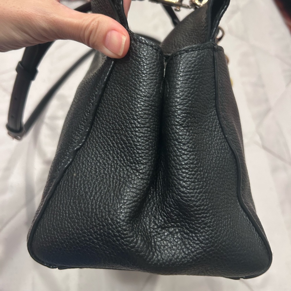 Coach Fulton Satchel 2 way bag black pebbled leather - Picture 6 of 12